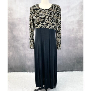 VTG 80s Joseph‎ Ribkoff Tiger Dress Womens 18 Glam Mobwife Glam Wedding Stretchy